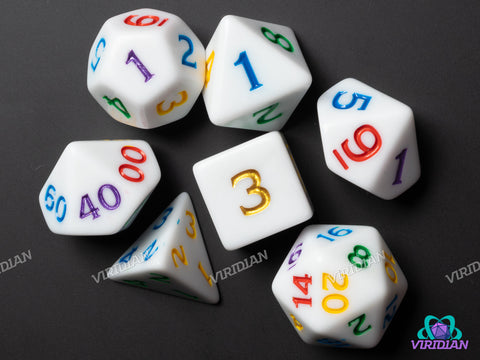 Rainbow Ink Polyhedral Set | Acrylic Polyhedral Dice (7)