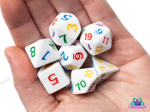 Rainbow Ink Polyhedral Set | Acrylic Polyhedral Dice (7)