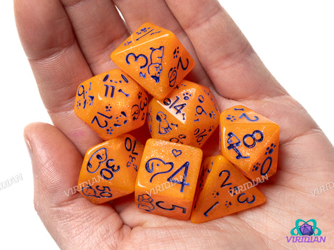 Cute Dogs: Syracuse Orange | Resin Polyhedral Dice (7)