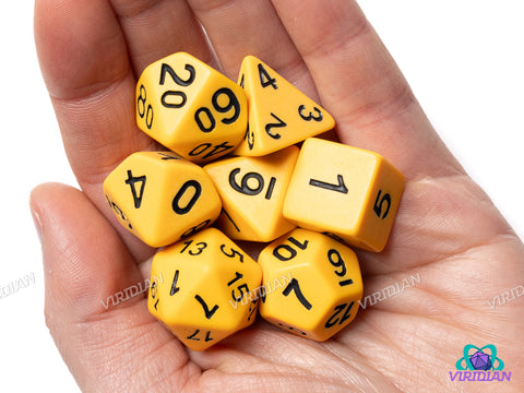 Commander Yellow | Matte Acrylic Dice Set (7)