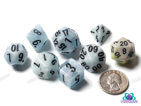 Blossom & Bloom: Flax Flower | Blackstone Bureau | Resin Dice Set (7)