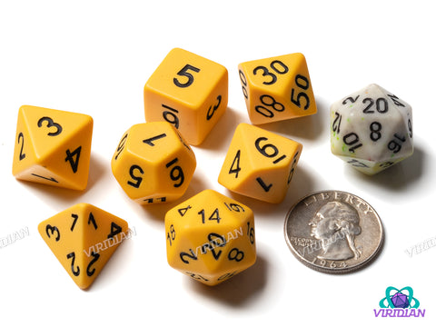 Commander Yellow | Matte Acrylic Dice Set (7)