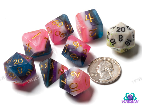 Simmery Genderfluid Pride | Resin Polyhedral Dice (7)