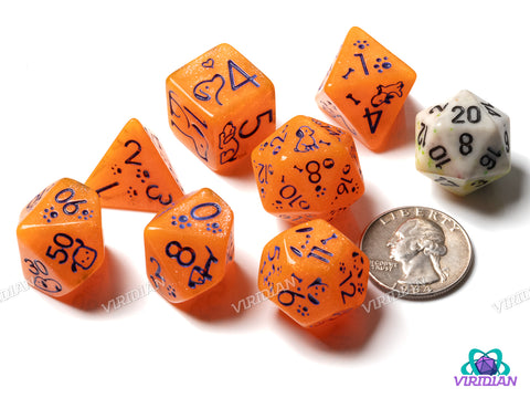 Cute Dogs: Syracuse Orange | Resin Polyhedral Dice (7)