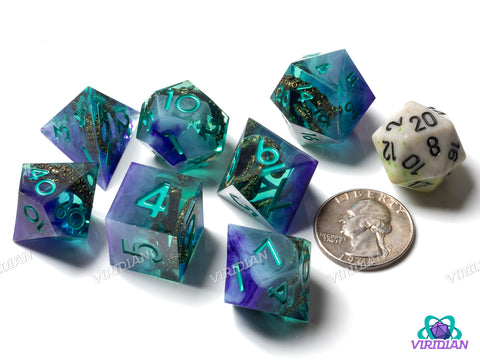 Octopus: Teal & Purple | Resin Polyhedral Dice (7)