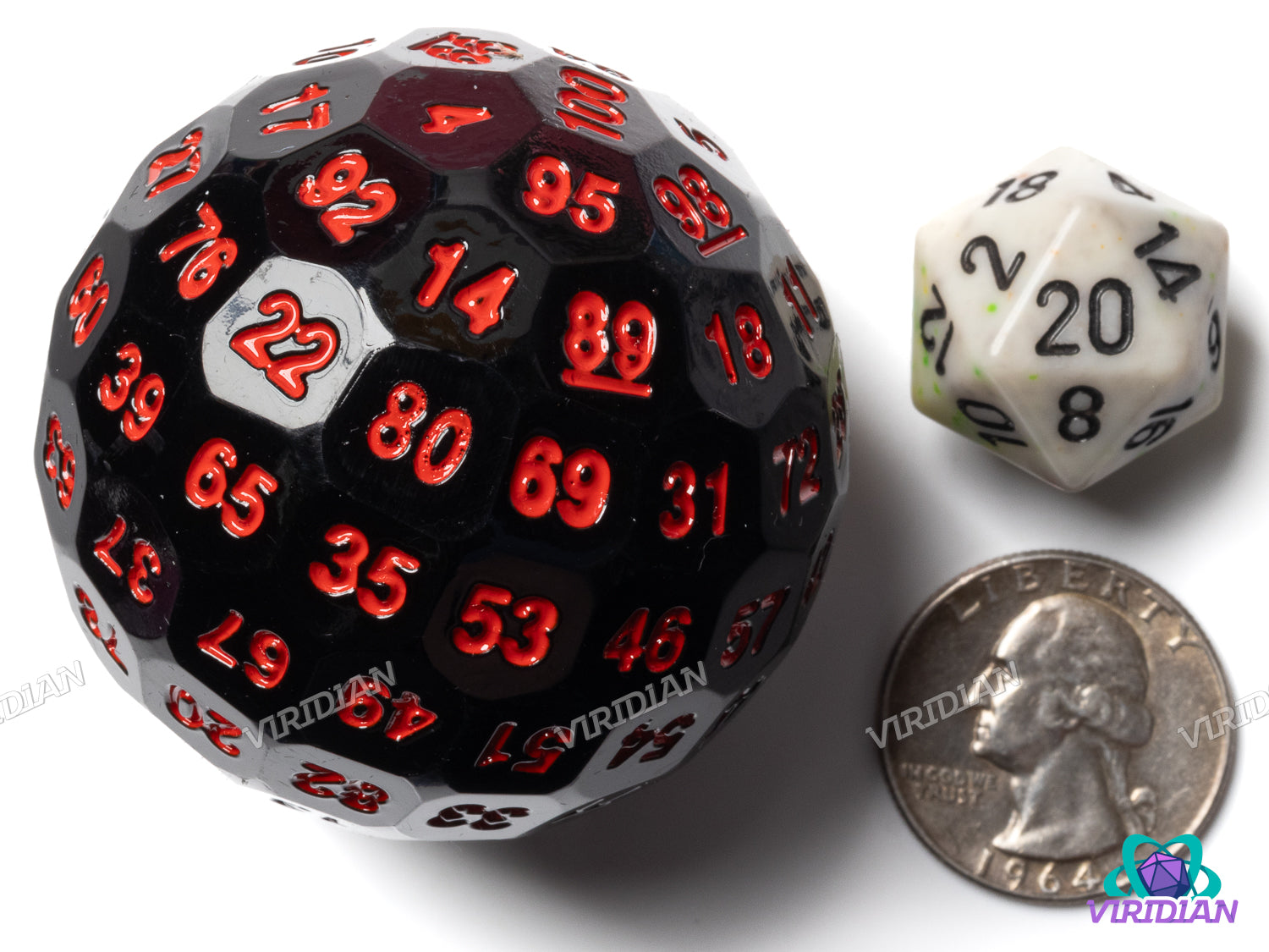 Black & Red D100 (Squared Edges) | 50mm Giant Acrylic Die (1)