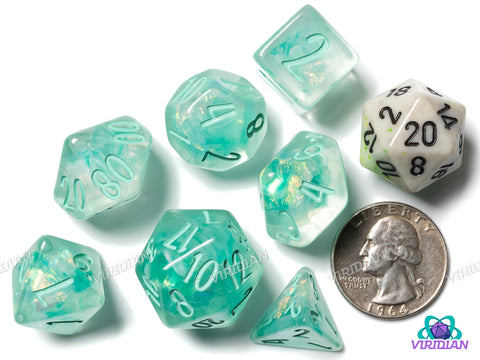Sparkling Magic Sea | Resin Polyhedral Dice (7)