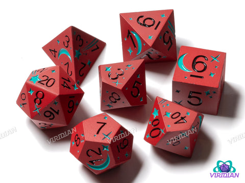 Starcrossed (Red & Teal) | Metal Dice (7)