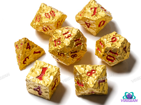 Golden Crackled | Metal Polyhedral Dice (7)
