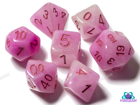 Pink Snowflakes! | Resin Polyhedral Dice (7)