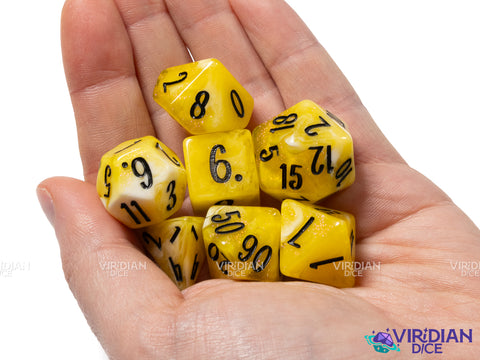 Blossom & Bloom: Sun Drops | Blackstone Bureau | Resin Dice Set (7)