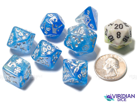 Ice Cold Penguins: Blue Ocean | Resin Polyhedral Dice (7)