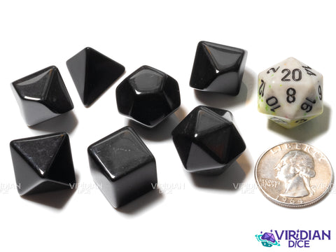 Black Blank Dice | Uninked, Unengraved, Polished | Acrylic Dice Set (7)