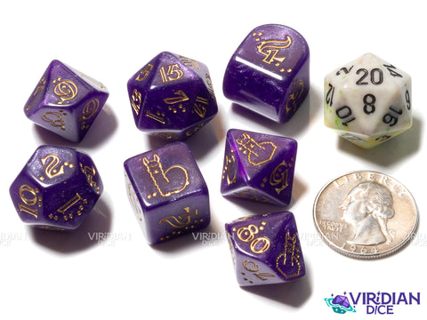 Shimmering Llama:  Zippy | Acrylic Polyhedral Dice (7)