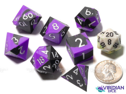 Purple & Black Silicone (Set) | Polyhedral Dice Set (7)