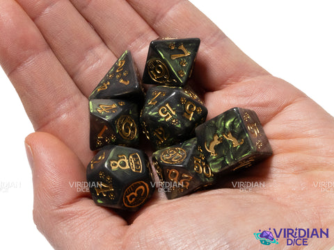 Cats Dice Set: Pixel | Acrylic Polyhedral Dice (7)