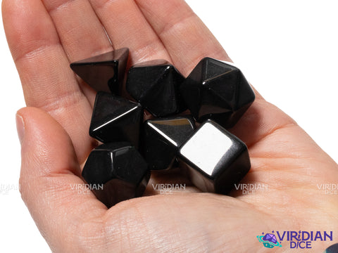 Black Blank Dice | Uninked, Unengraved, Polished | Acrylic Dice Set (7)