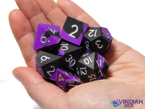 Purple & Black Silicone (Set) | Polyhedral Dice Set (7)