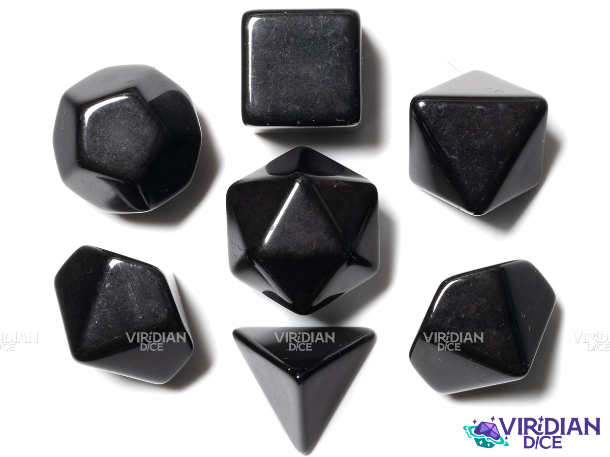 Black Blank Dice | Uninked, Unengraved, Polished | Acrylic Dice Set (7)