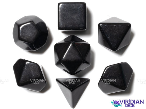 Black Blank Dice | Uninked, Unengraved, Polished | Acrylic Dice Set (7)