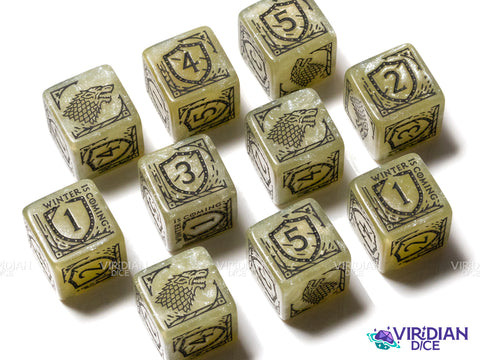 Game of Thrones: Stark (10xD6 Dice Set) | Acrylic D6 Set (10)