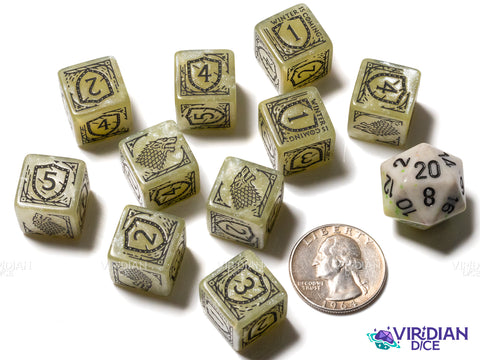 Game of Thrones: Stark (10xD6 Dice Set) | Acrylic D6 Set (10)