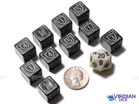 Game of Thrones: Night's Watch (10xD6 Dice Set) | Acrylic D6 Set (10)