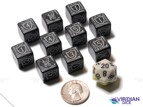 Game of Thrones: Night's Watch (10xD6 Dice Set) | Acrylic D6 Set (10)
