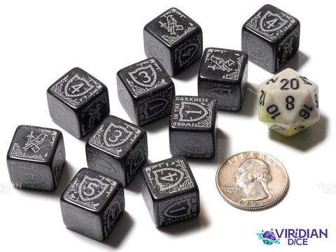 Game of Thrones: Night's Watch (10xD6 Dice Set) | Acrylic D6 Set (10)