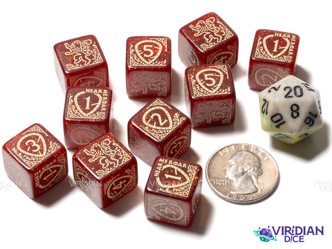 Game of Thrones: Lannister (10xD6 Dice Set) | Acrylic D6 Set (10)