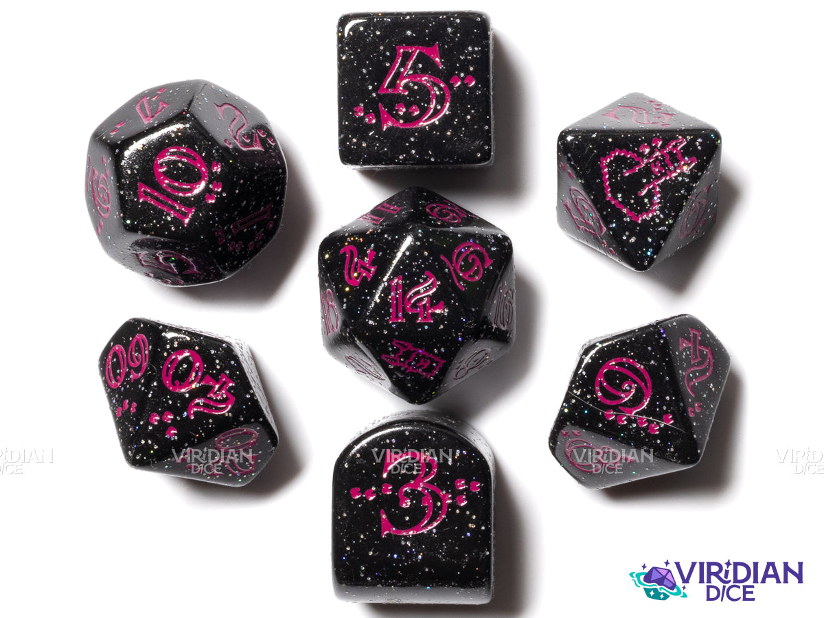 Shimmering Llama: Spitty | Rough Texture | Acrylic Polyhedral Dice (7)