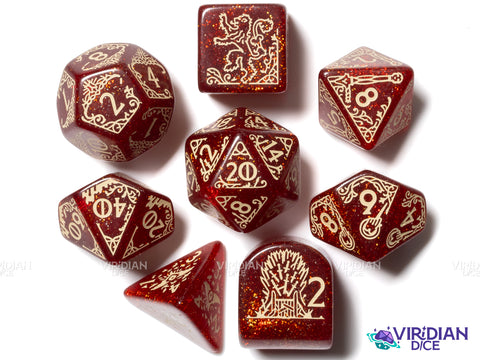 Game of Thrones: Lannister Dice Set | Acrylic Polyhedral Dice (7)
