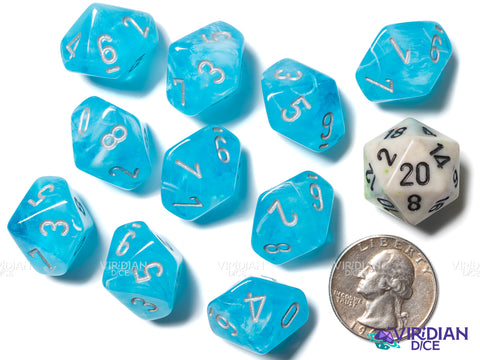 Luminary Sky/Silver (Set of Ten D10) | Acrylic D10 Set