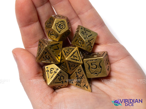 Gold Fighter | Resin Polyhedral Dice (7)