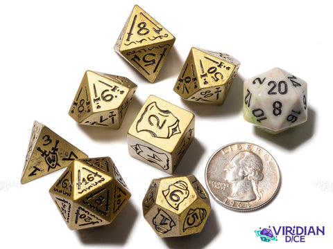 Gold Fighter | Resin Polyhedral Dice (7)