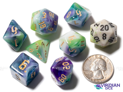 Cerulean Swirls | Acrylic Polyhedral Dice (7)