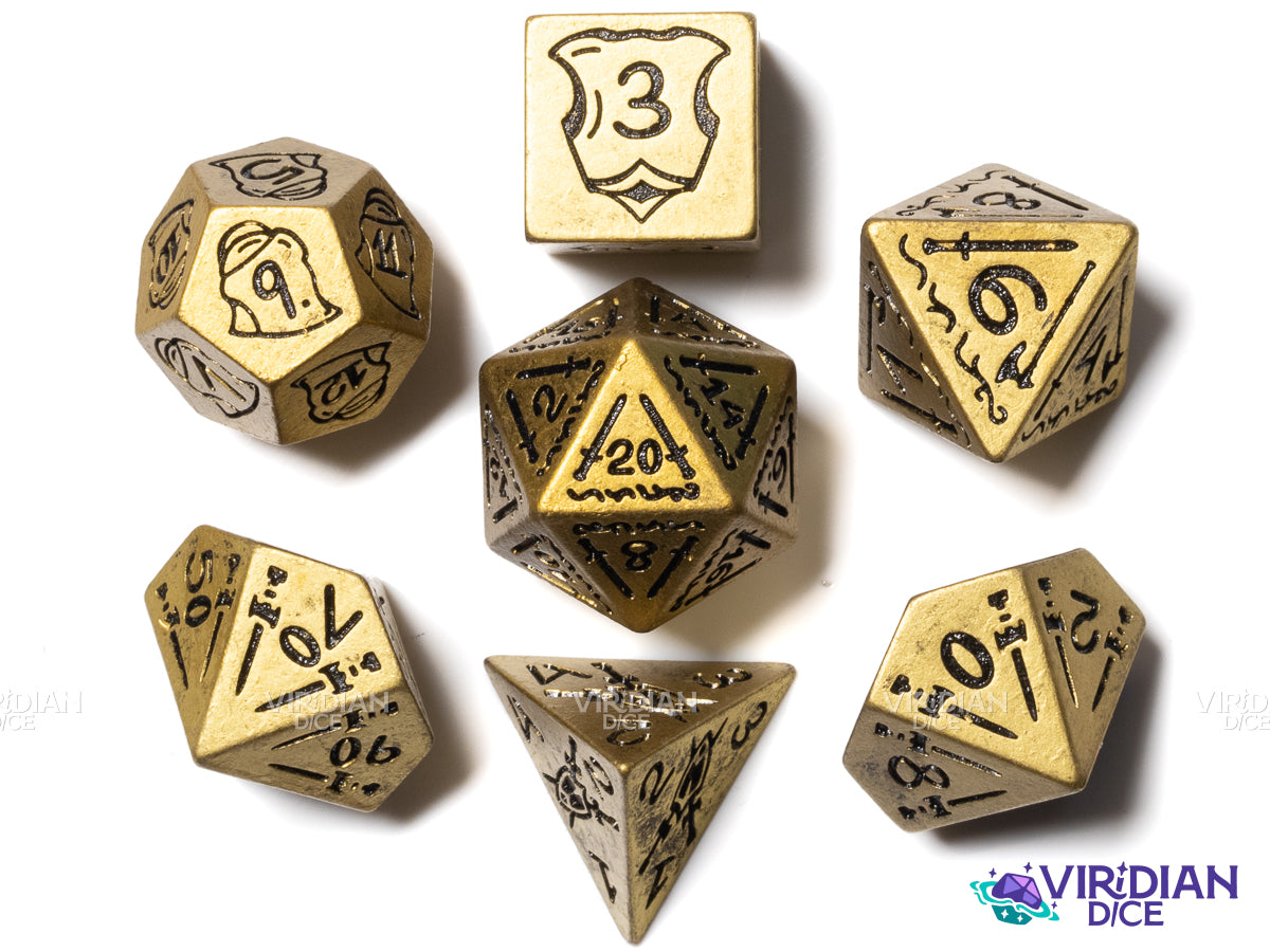 Gold Fighter | Resin Polyhedral Dice (7)