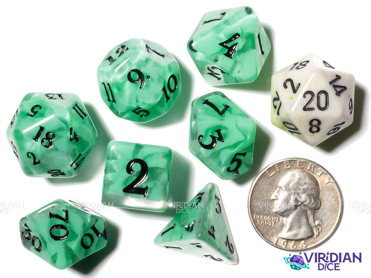 Mint Chocolate Chip | Botanicals: Green & Black | Resin Polyhedral Dic ...