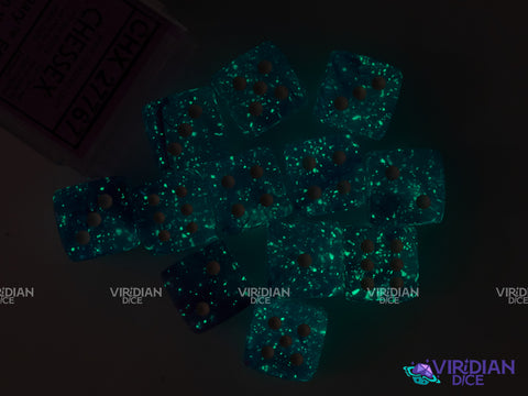 Nebula Aura Luminary (12) D6 Block Set | Translucent Blue, Purple, Pink Swirls, White Ink | Acrylic D6 Set (12) | Chessex