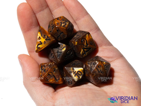 Cute Dogs: Unreadable Chocolate Lab | Resin Polyhedral Dice (7)