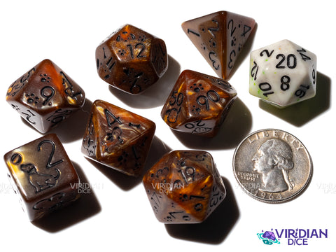 Cute Dogs: Unreadable Chocolate Lab | Resin Polyhedral Dice (7)