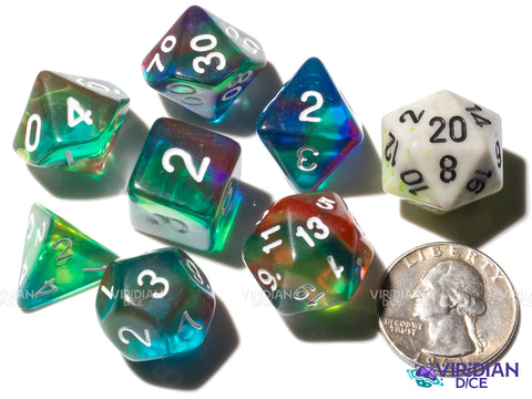 The Underwater | Green, Blue and Purple | Acrylic Polyhedral Dice (7)