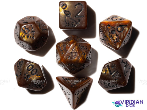 Cute Dogs: Unreadable Chocolate Lab | Resin Polyhedral Dice (7)