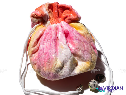 Flannel Dice Bag w Stars... (Except When Scales) | Rainbow, Blue-Green, Red-Orange | Storage Pouch (1)