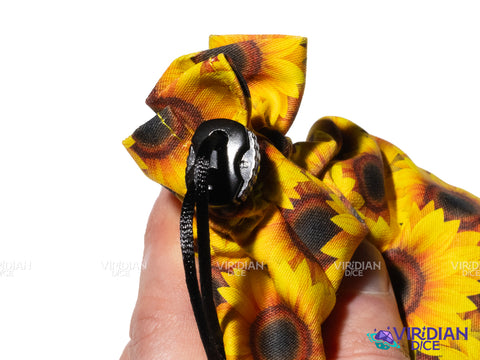 Full Art Dice Pouch: Sunflower | Yellow & Orange Flower Bag | Dice Bag