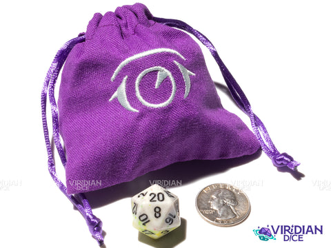 Psychic Damage Set | Blue & Purple, Silver Ink | Acrylic Polyhedral Dice (20 + Bag)