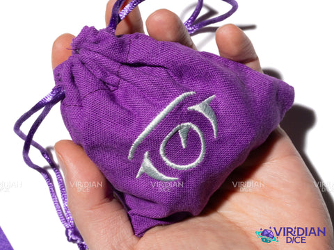 Psychic Damage Set | Blue & Purple, Silver Ink | Acrylic Polyhedral Dice (20 + Bag)