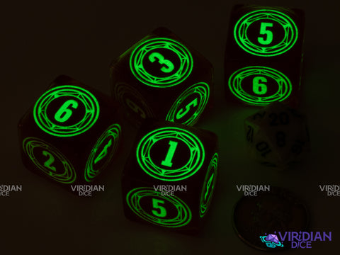 Alchemy D6 (1) | Glow In The Dark, Full Metal Alchemist Inspired | Resin Polyhedral Die/Dice