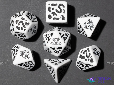 Cow Dice Set: MOOzilla | Acrylic Polyhedral Dice (7)