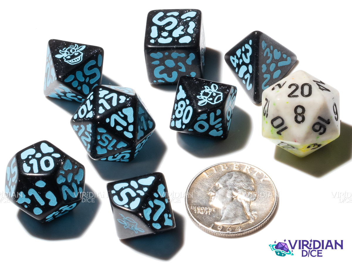 Cow Dice Set: MOOlissa (discontinued) | Acrylic Polyhedral Dice (7)
